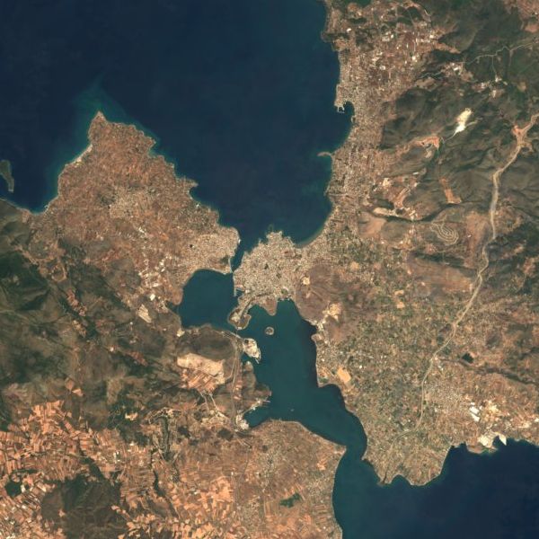 Satellite view of Chalkida, Greece